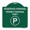 Signmission Reserved Parking-Permit Parking, Green & White Aluminum Architectural Sign, 18" x 18", GW-1818-23143 A-DES-GW-1818-23143 - alternate 1
